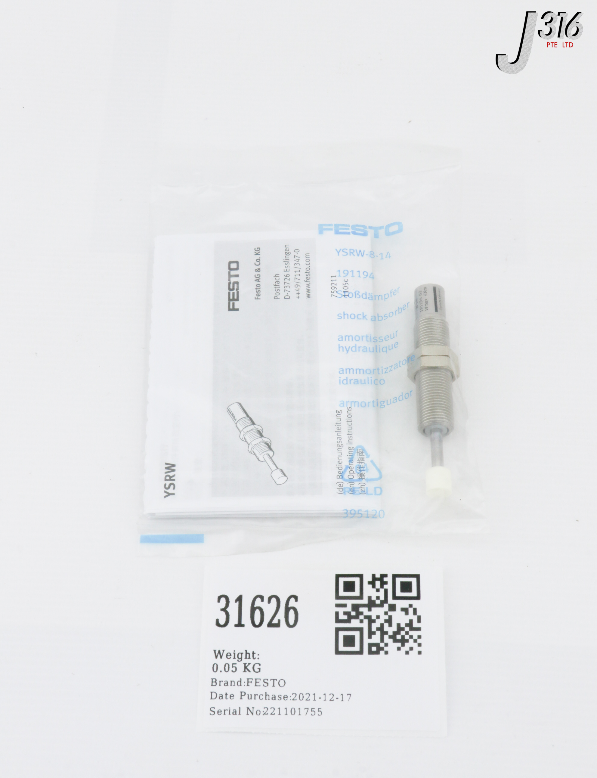 の 31626 FESTO SHOCK ABSORBER, 191194 (NEW) YSRW-8-14 | eBay Australia